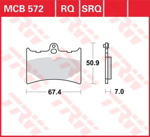 TRW Remblokken, en remschoenen voor de moto, MCB572RQ Carbon