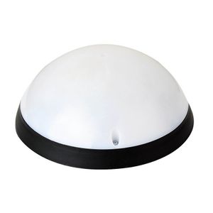 LED Plafondlamp - Badkamerlamp - Opbouw Rond 12W - Waterdicht IP54 - Helder/Koud Wit 6400K - Mat Zwart Kunststof
