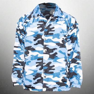 Mens Camo Lilac Fleece Lined Wind-Proof Snap Button Coach Jacket Denim / L