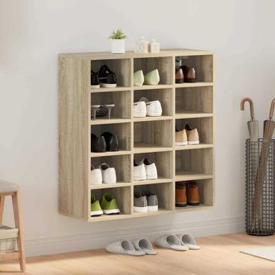 Schoenenkast Sonoma eiken 77.5 x 30 x 83.5 cm Bewerkt hout