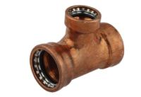 Kirchhoff Koperen reduceerstuk, blank, 22 mm x 15 mm x 22 mm, 3 sockets, (S130R) - 989473717