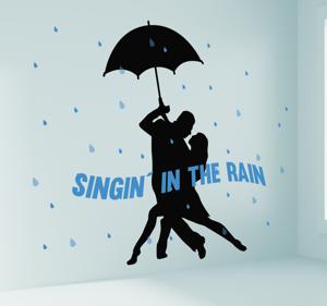 Muursticker silhoueten Singing in the rain