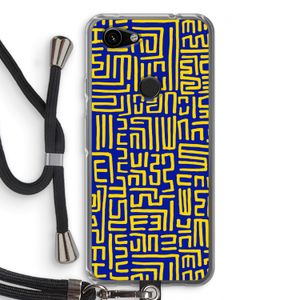 Majorelle Blue Print: Pixel 3a Transparant Hoesje met koord