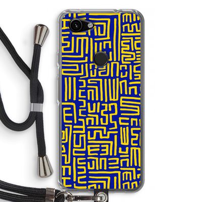 Majorelle Blue Print: Pixel 3a Transparant Hoesje met koord