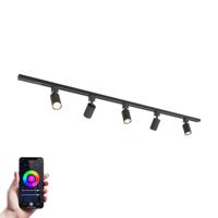 Taros Railverlichting Pakket - Recht - 1,5 m rail - 5 railspots - Incl. RGBWW GU10 - IP20 - Modulair - 230V