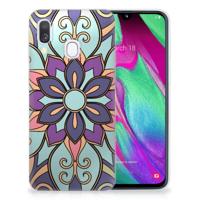 Samsung Galaxy A40 | TPU Case | Purple Flower