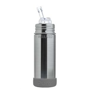 RVS Rietjesbeker Thermos met Bumper Meegroeiend 260 ml