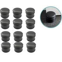 12x GS deurstopper mat zwart - 1 kg - Ø7,5 x 8 cm