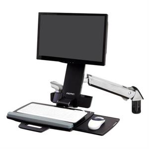 Ergotron StyleView Sit-Stand Combo Arm Monitor-wandbeugel 1-voudig 25,4 cm (10) - 61,0 cm (24) Zwart Toetsenbordhouder, Kantelbaar, Zwenkbaar, Roteerbaar