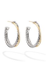 David Yurman boucles d'oreilles Crossover en or 18ct et argent sterling - thumbnail