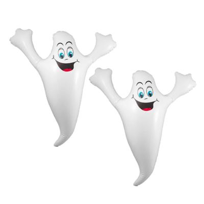 Folat spook - 2x stuks - wit - 52 cm - opblaasbaar - Halloween decoratie - feestartikelen