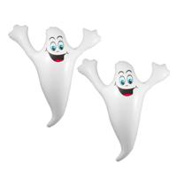 Folat spook - 2x stuks - wit - 52 cm - opblaasbaar - Halloween decoratie - feestartikelen