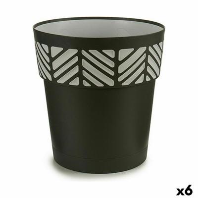 Zelfwaterende bloempot Stefanplast Orfeo Antraciet Plastic 29 x 29 x 29 cm (6 Stuks)
