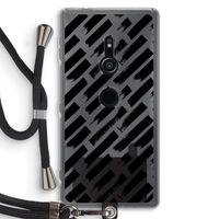 Zwarte vegen: Sony Xperia XZ2 Transparant Hoesje met koord