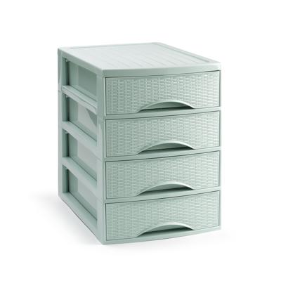 Ladekastje bureau organizer SORTED - 4 lades - groen - L26 x B35 x H36 cm - kunststof