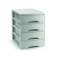 Ladekastje bureau organizer SORTED - 4 lades - groen - L26 x B35 x H36 cm - kunststof