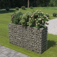 VidaXL Gabion plantenbak verhoogd 180x50x100 cm gegalvaniseerd staal