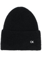 Calvin Klein bonnet en maille à logo imprimé - Noir