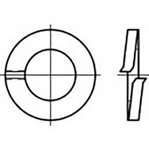 TOOLCRAFT TO-6854064 Veerring Binnendiameter: 3 mm DIN 127 Verenstaal Verzinkt 1000 stuk(s)