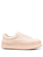 Jil Sander baskets en cuir à plateforme - Marron - thumbnail