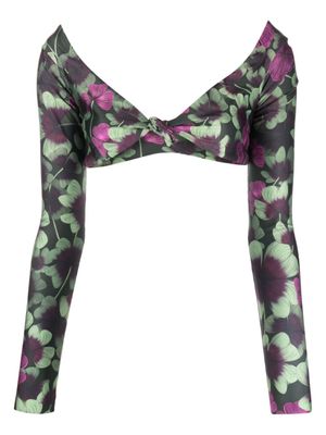 Agua By Agua Bendita haut de bikini Alfonsina Fortuna à fleurs - Vert