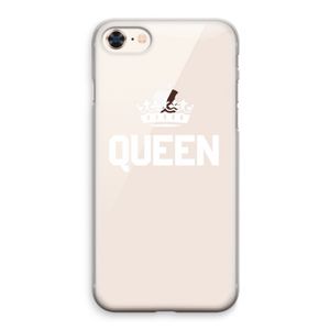 Queen zwart: iPhone 8 Transparant Hoesje