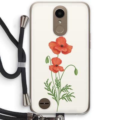 Red poppy: LG K10 (2017) Transparant Hoesje met koord