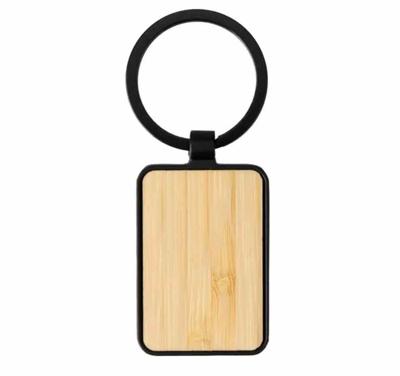 Sleutelhanger Bamboe /Metaal Rechthoek