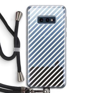 Strepen zwart-wit: Samsung Galaxy S10e Transparant Hoesje met koord