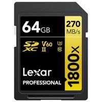 Lexar SDXC Professional 64GB UHS-II V60 1800x gold