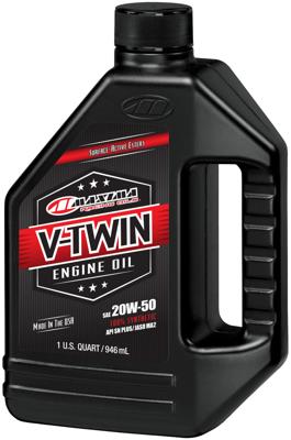 MAXIMA RACING OILS motorolie "v-twin full synthetic". motor oil maxima v-twin full synt. 20w-50 946ml