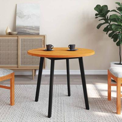 Tafelblad rond Ø80x2,5 cm massief grenenhout wasbruin