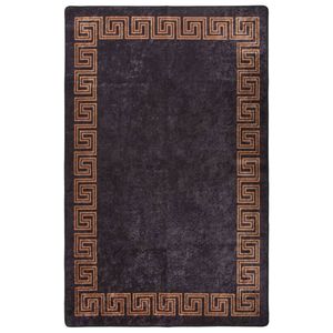 VidaXL Vloerkleed wasbaar anti-slip 80x150 cm zwart en goudkleurig
