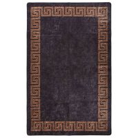 VidaXL Vloerkleed wasbaar anti-slip 80x150 cm zwart en goudkleurig