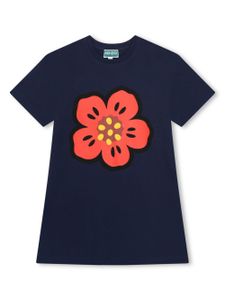 Kenzo Kids robe en coton à imprimé Boke Flower - Bleu