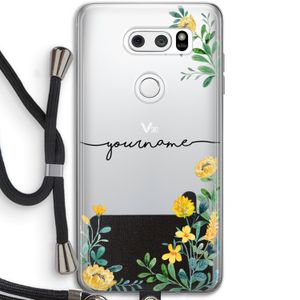 Gele bloemen: LG V30 Transparant Hoesje met koord
