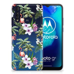 Motorola Moto G8 Power Lite TPU Hoesje Flamingo Palms