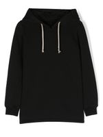 Rick Owens Kids hoodie en coton à lien de resserrage - Noir - thumbnail