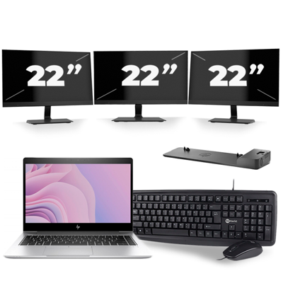 HP EliteBook 840 G6 - Intel Core i7-8e Generatie - 14 inch - 16GB RAM - 256GB SSD - Windows 11 + 3x 22 inch Monitor HP EliteBook 840 G6 - Intel Core i7-8e Generatie - 14 inch - 16GB RAM - 256GB SSD - Windows 11 + 3x 22 inch Monitor