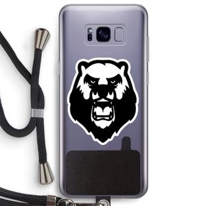 Angry Bear (white): Samsung Galaxy S8 Plus Transparant Hoesje met koord