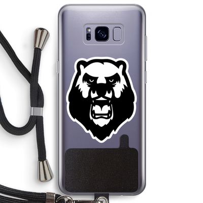 Angry Bear (white): Samsung Galaxy S8 Plus Transparant Hoesje met koord