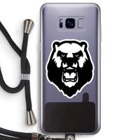 Angry Bear (white): Samsung Galaxy S8 Plus Transparant Hoesje met koord