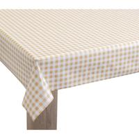 Leen Bakker - Tafelzeil Linda - Geel/wit Ruit - 140cm - PVC - Wit#Geel
