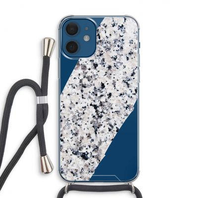 Gespikkelde marmer: iPhone 12 Transparant Hoesje met koord
