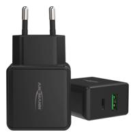 Ansmann HomeCharger HC218PD USB-oplader 18 W Thuis Uitgangsstroom (max.) 3000 mA Aantal uitgangen: 2 x USB 2.0 bus A, USB-C bus