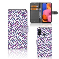 Samsung Galaxy A20s Telefoon Hoesje Feathers Color - thumbnail