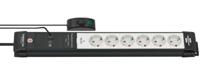 Brennenstuhl Premium-Line Comfort Switch Plus | stekkerdoos | 6-voudig | zwart/lichtgrijs | 3m | H05VV-F 3G1,5 - 1951560102 - thumbnail
