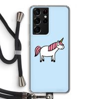 Eenhoorn: Samsung Galaxy S21 Ultra Transparant Hoesje met koord