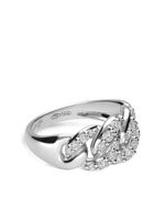 LEO PIZZO bague Gourmette en or blanc 18ct ornée de diamants - Argent - thumbnail