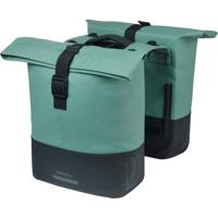 Basil dubbele tas cove mik 28-32l zilvergroen/zwart
